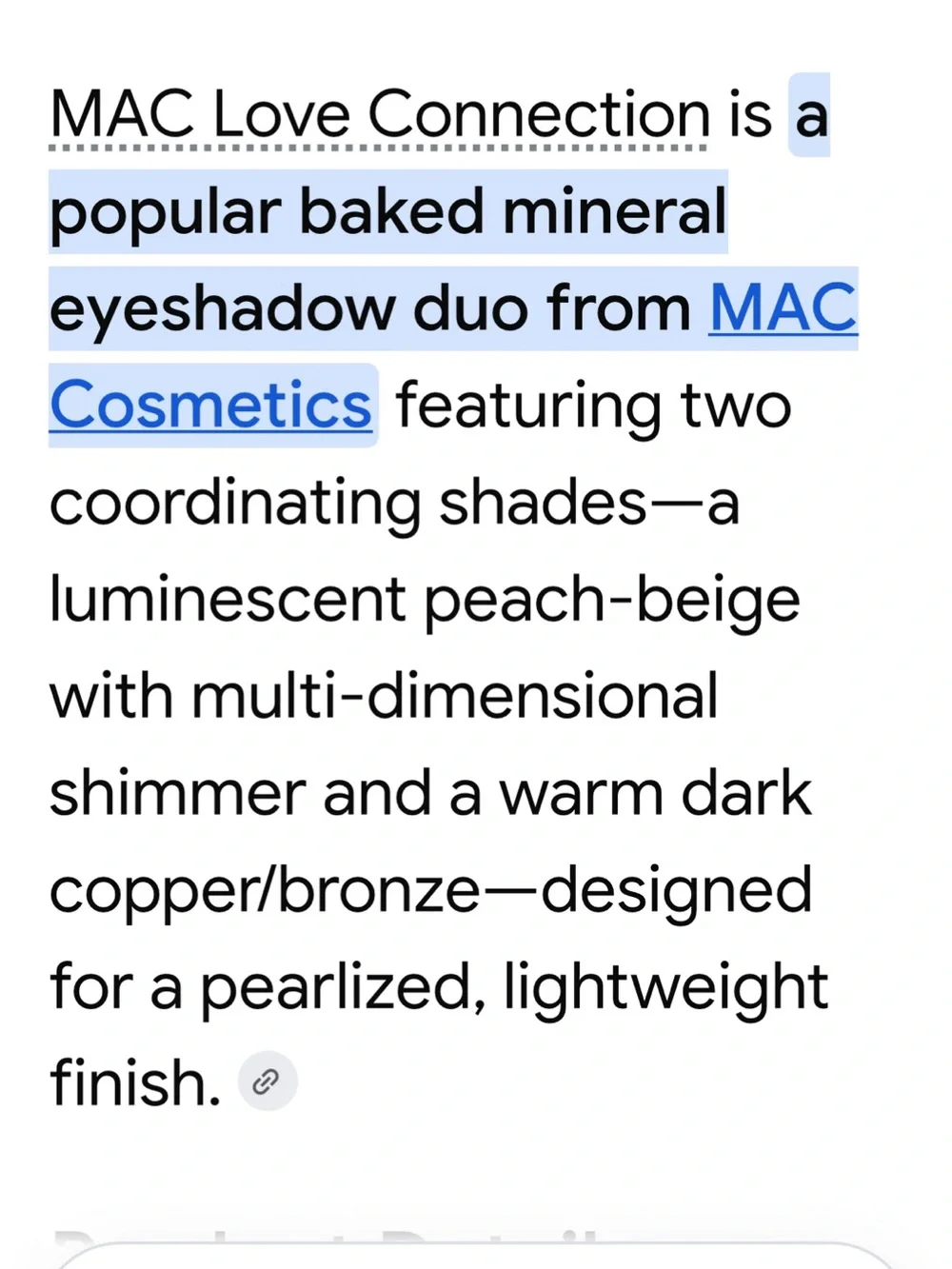 MAC Cosmetics Shimmering Baked Eyeshadow Discontinued Love Connection